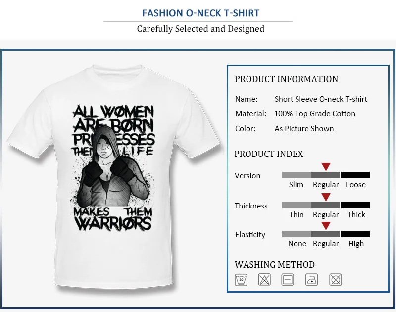 MMA Female Fighter T-shirts Design Short Sleeve Designer Round Collar 100% Cotton Fabric Tees Tee Shirt for Men Summer/Fall MMA Female Fighter