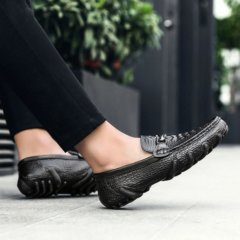 size 38-47 Men's genuine Leather Casual Shoes outdoor Men Loafer Crocodile Moccasins Men Loafers Leather Casual Boat Shoes L5 size 38-47 Men's genuine Leather Casual Shoes outdoor Men Loafer Crocodile Moccasins Men Loafers Leather Casual Boat Shoes L5