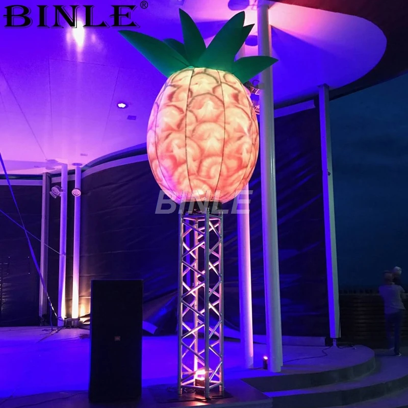 

Customized airblown LED lighting giant inflatable pineapple fruit model inflatable pineapple replica balloon for advertising