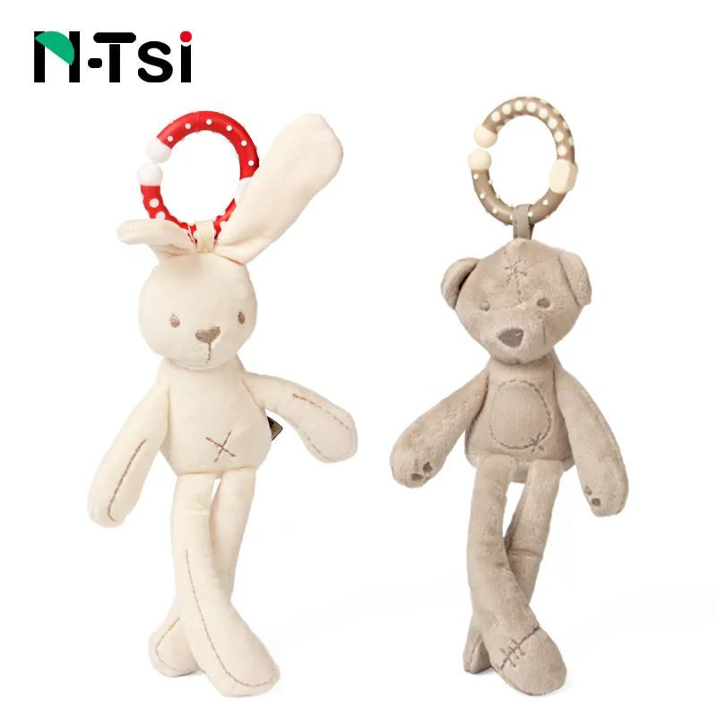N-Tsi супер мягкий Банни Медведь висячий колокольчик ручная Детская плюшевая погремушка набивная прогулочная коляска игрушки для детей подарок для детей