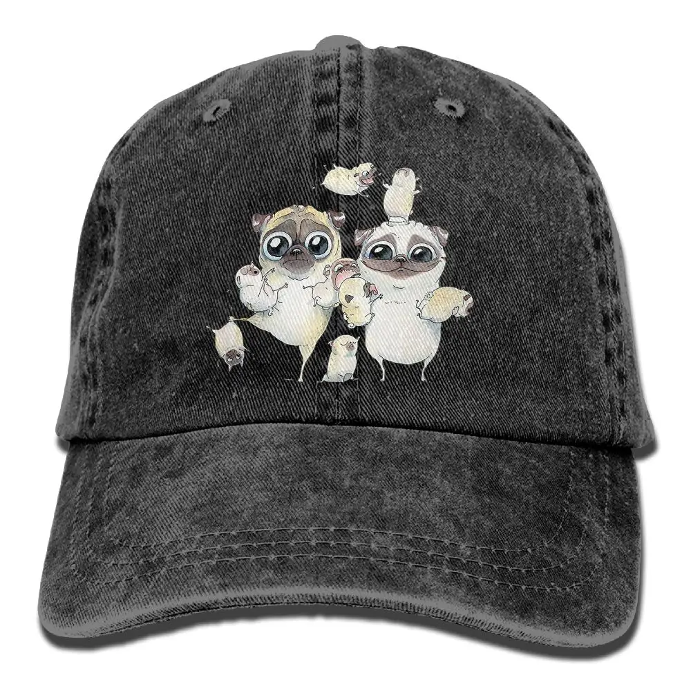 SAMCUSTOM i love my pug 3D креативная индивидуальность Промытые джинсовые шапки осень лето для мужчин и женщин Гольф Sunblock хоккейные кепки - Цвет: Синий