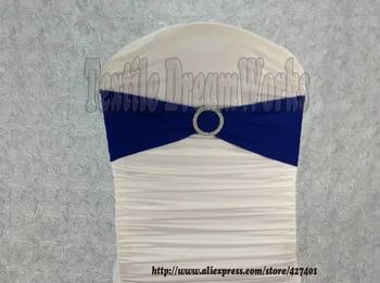 

Hot Sale Blue Spandex Bands / Lycra Band /Chair Covers Sash With Round Buckle For Wedding & Banquet