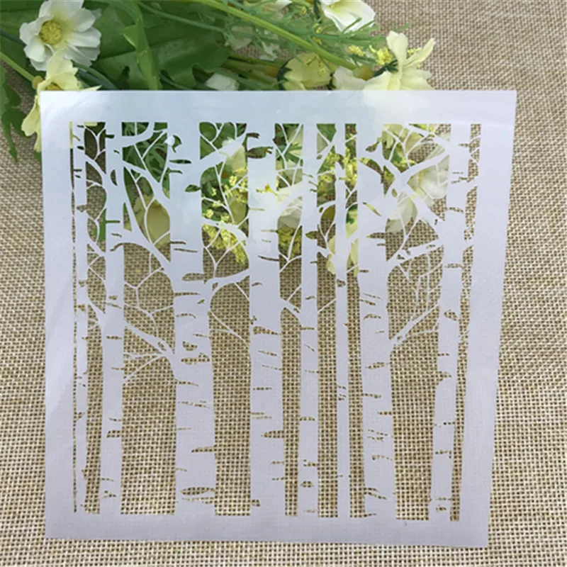 White Birch Layering Stencils Scrapbooking Photo Album Embossing DIY Card Craft