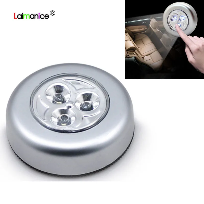 

3LED mini night light battery powered touch putter car emergency portable LED light cabinet bedroom counter small corridor 3AAA