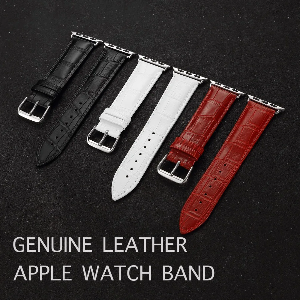 Ремешок классический из натуральной кожи для Apple Watch 38/40/42/44 мм браслет iwatch 1/2/3/4/5