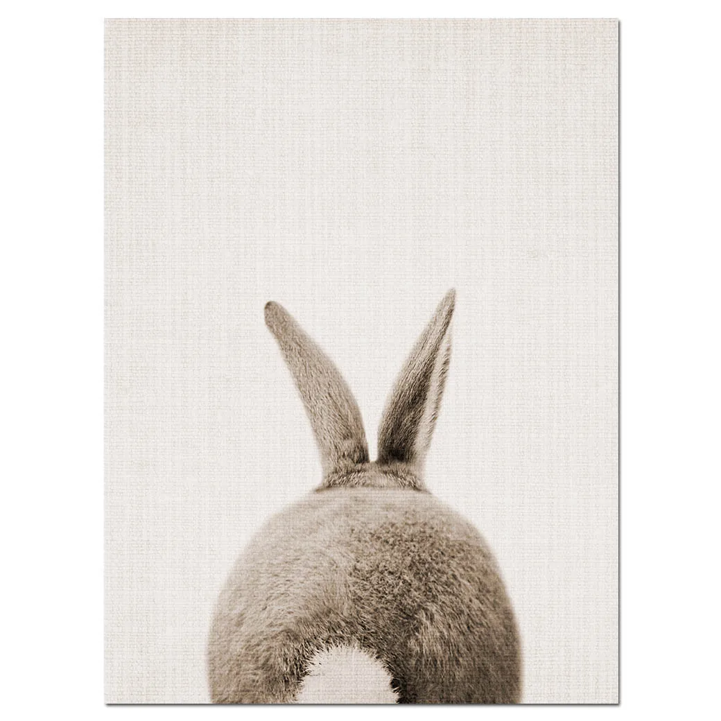 NDITB кроличий кролик попа хвост холст художественный плакат Лесной детский животный принт для детской живописи Настенная картина для декора гостиной - Цвет: Picture 2