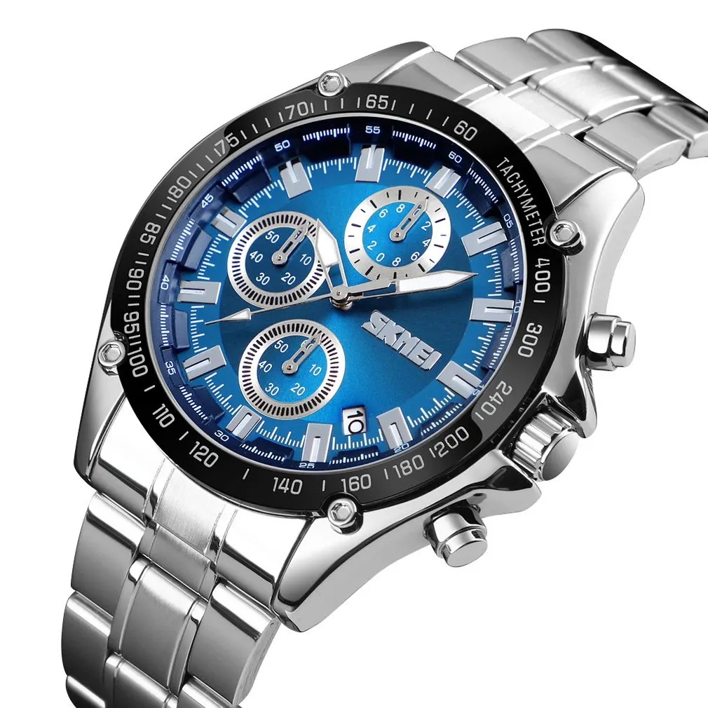 

Zinc Alloy Waterproof Korean Version Of The Trend Steel Belt Men's Quartz Watch Watch Outdoor Sports Business Men GIFTS 2019