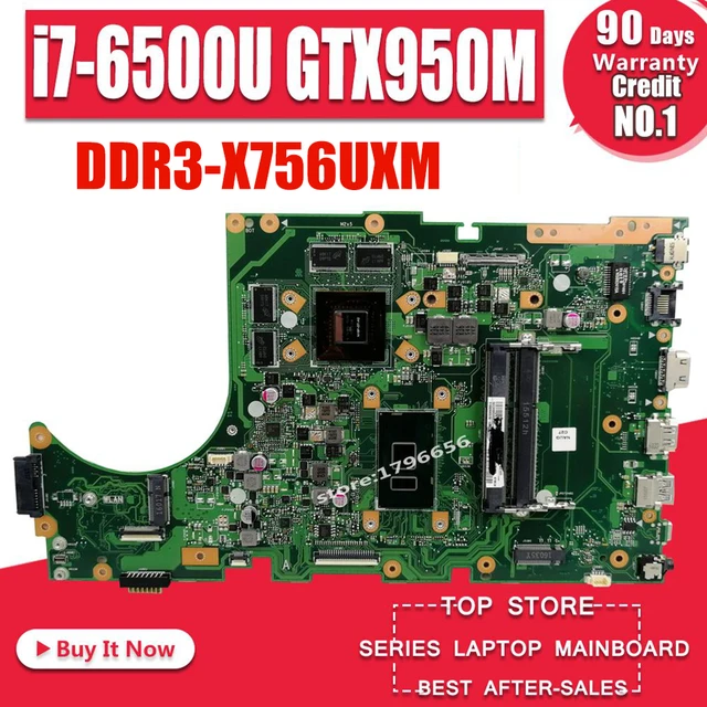 $US $221.35  X756UXM Laptop motherboard for ASUS X756U X756UWK X756UX X756UV mainboard i7-6500U GTX950M/4GB DDR3