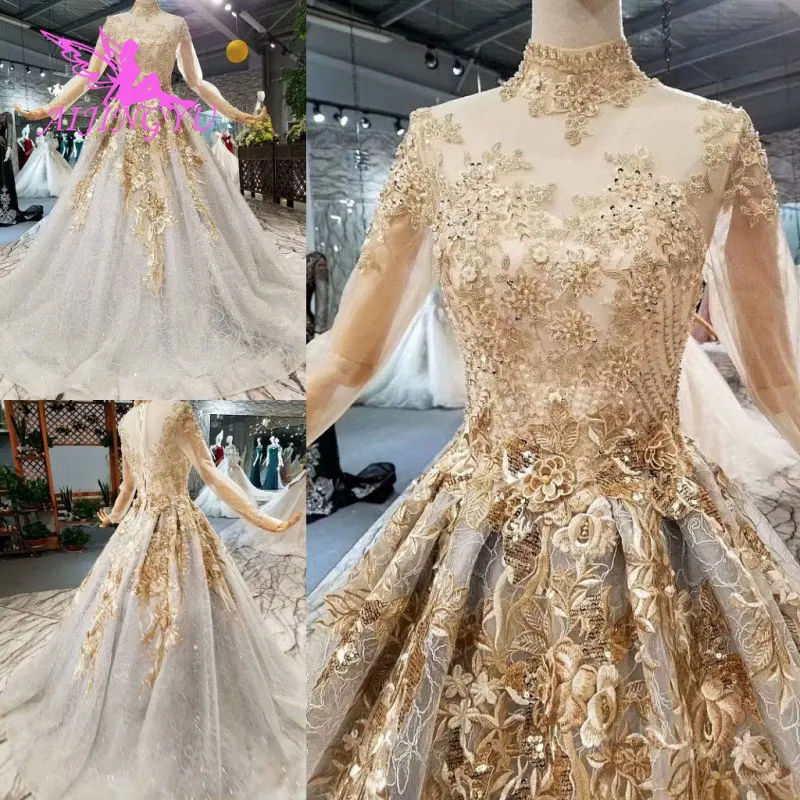 AIJINGYU свадебное платье es на шнуровке Bridalwear Финляндия Австрия Гуандун мусульманские платья невесты свадебное платье Дания