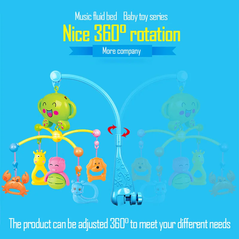 0-12 месяцев детская музыкальная кровать колокольчик игрушки для детей Мальчики Девочки на 360 градусов Портативные Детские кроватки Мобильная Музыкальная Коробка погремушки