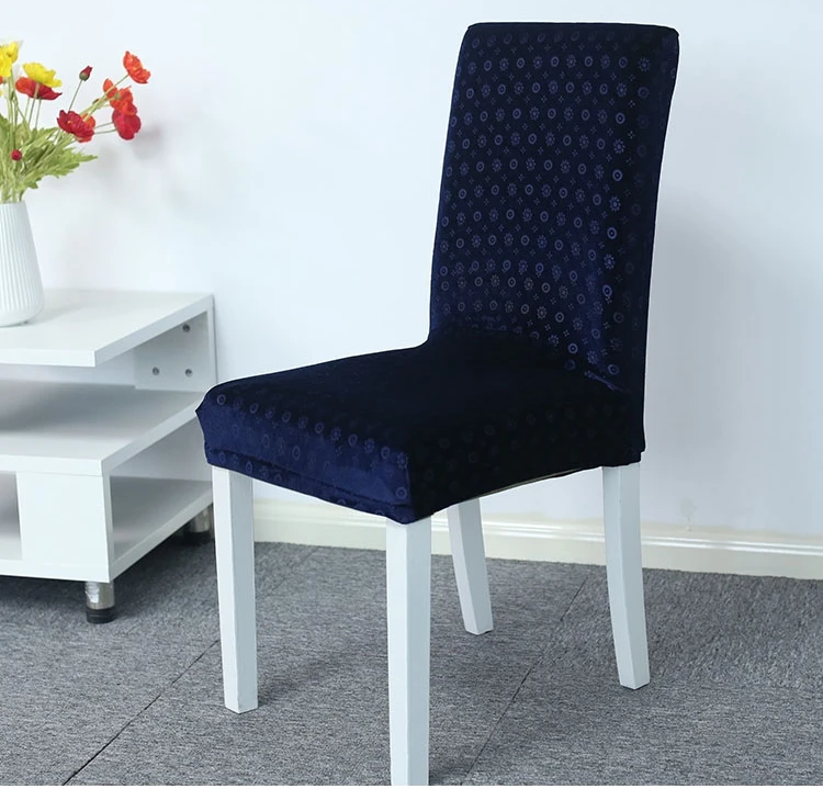 Spandex embossed fabric dining chair cover one piece high 