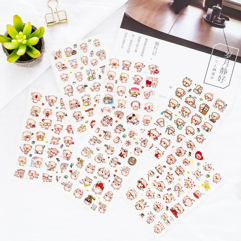 Joylong Kawaii стикер пакет Забавный розовый поросенок милые животные наклейки s