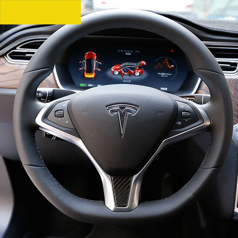 Lsrtw2017 руль автомобиля из углеродного волокна планки для tesla модель s x 2015 2016 2017 2018