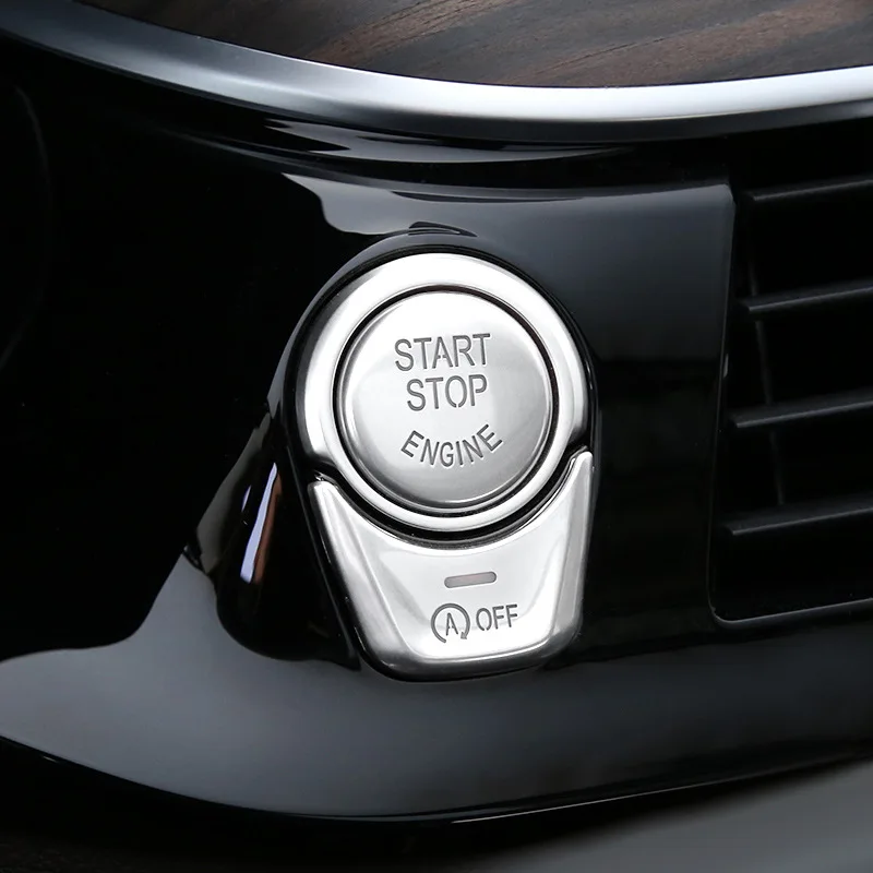 

2 Pcs for BMW 5 Series G30 G38 528li 530li 2018 Car Start Stop Engine Button Knob Cover Trim Auto Accessories Interior Stickers