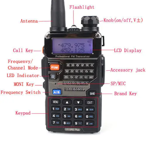 BAOFENG UV-5RE плюс ветчиной двухстороннее радио ЖК-дисплей Dual Band Дисплей VOX тот 136-174 мГц и 400-520 мГц 5 Вт Портативный Трансивер