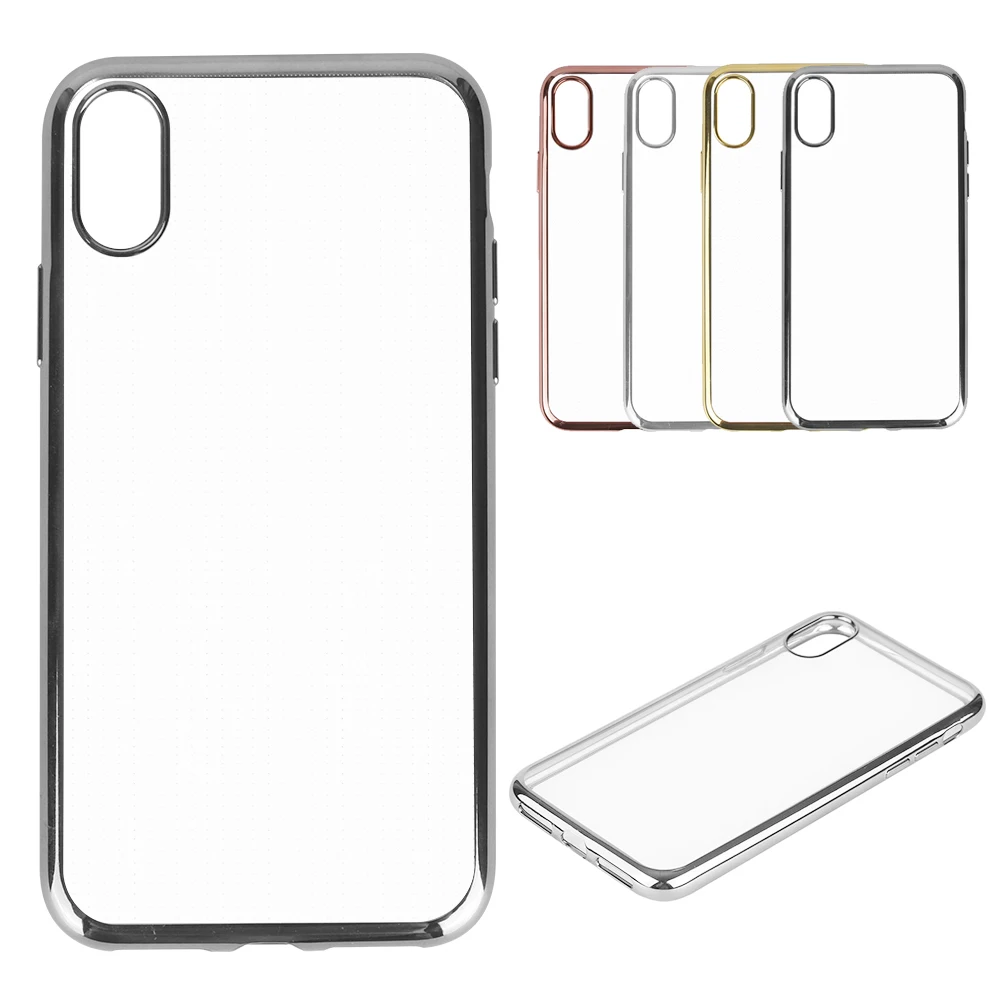 

For iPhone X Shockproof Anti-scratch Plating Edge Soft TPU Protective Case