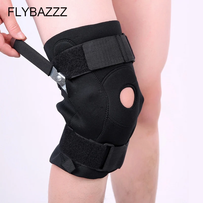 FLYBAZZZ Neoprene Hiking Cycling Knee Support Protector Brace Wraps Hinges Aluminum Plate For Mountaineering Knee Joint Restore