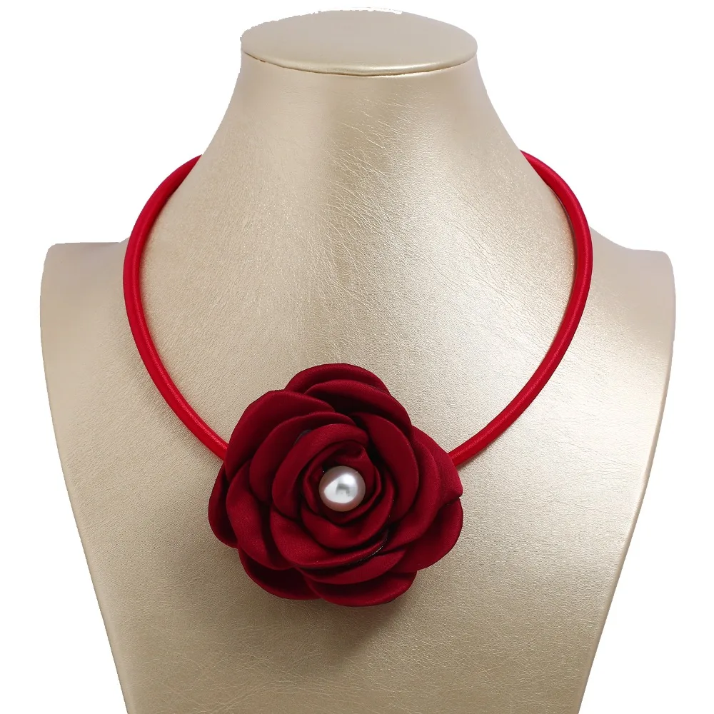 Брендовое дизайнерское ожерелье-ошейник с розами, жемчужные подвески, Винтажное колье ручной работы с цветами, ожерелье, ювелирное изделие
