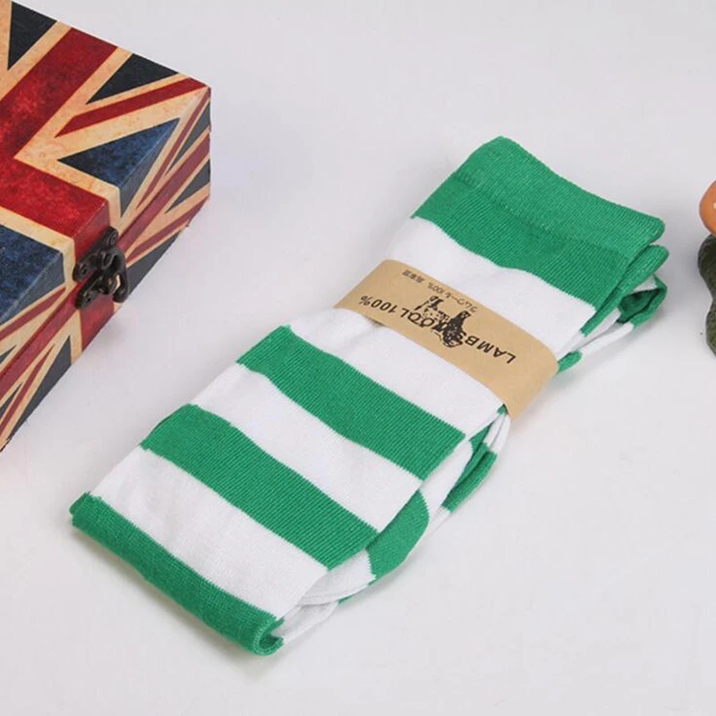 Over Knee High Striped Stockings For Women Girls Lovely Elastic Warm Long Stockings Black Red White Green for Party Christmas