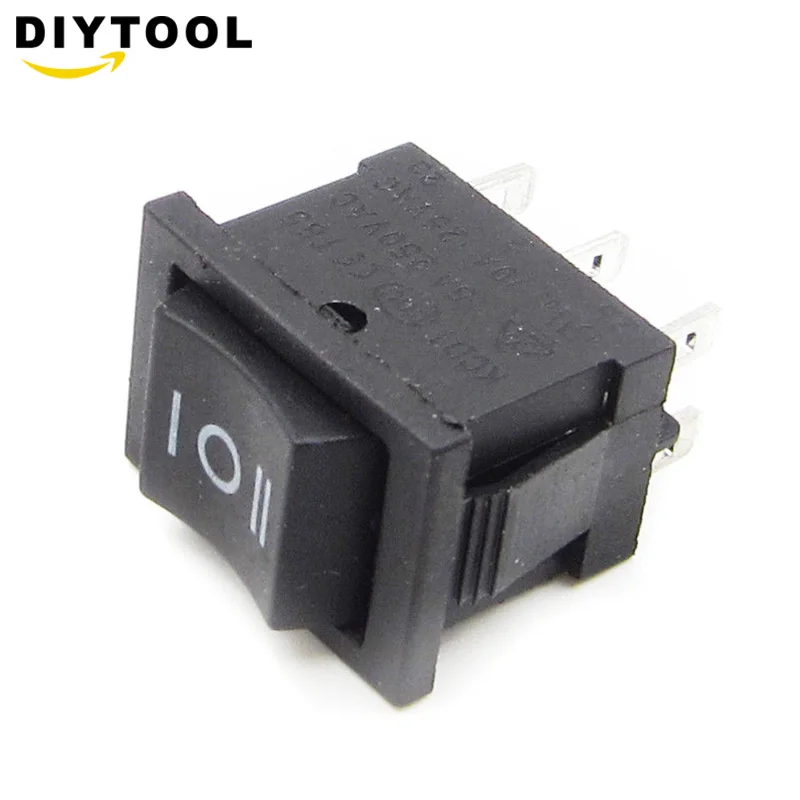 

5PCS DIY DPDT Rocker Switch Power Switch Boat 3 Position 6Pin Button Latching 6A 250VAC/ 10A 125VAC On-Off-on
