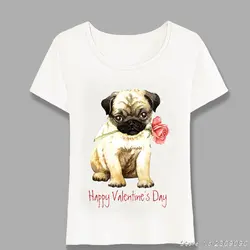 Новые модные женские туфли футболка роза на День святого Валентина собака Ротвейлер принт футболка лето Повседневное топы для девочек