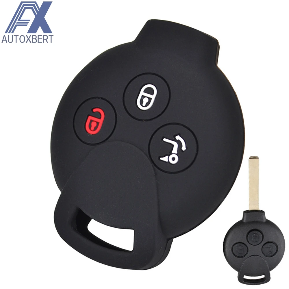 

AX Silicone Remote Key Case Fob Shell Cover 2007 - 2015 For Smart Fortwo City Coupe Cabrio Crossblade Roadster K Forfour