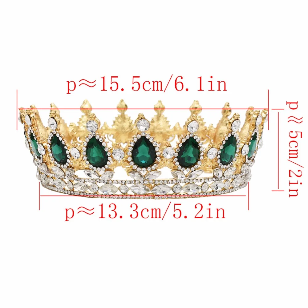 Барокко Жемчуг Король Королева диадема Корона диадема диадемы Стразы Выпускной свадебный головной убор Свадебные аксессуары для волос ювелирные изделия tocado novia