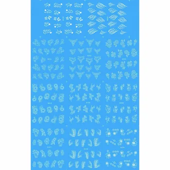 

11 PACK/ LOT WATER TRANSFER DECAL NAIL ART NAIL STICKER WHITE FLOWER VINE GRASS FEATHER D249-259W