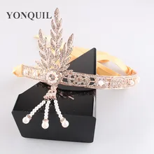 Artistic The Great Hair Accessories Crystals Pearl Tassels Party Supplies Hair Jewelry Wedding Tiaras and crowns party hats