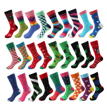 

Men Casual combed cotton Socks harajuku hip hop weed British Style Funny Colorful Funny Winter Happy Socks Christmas Gift