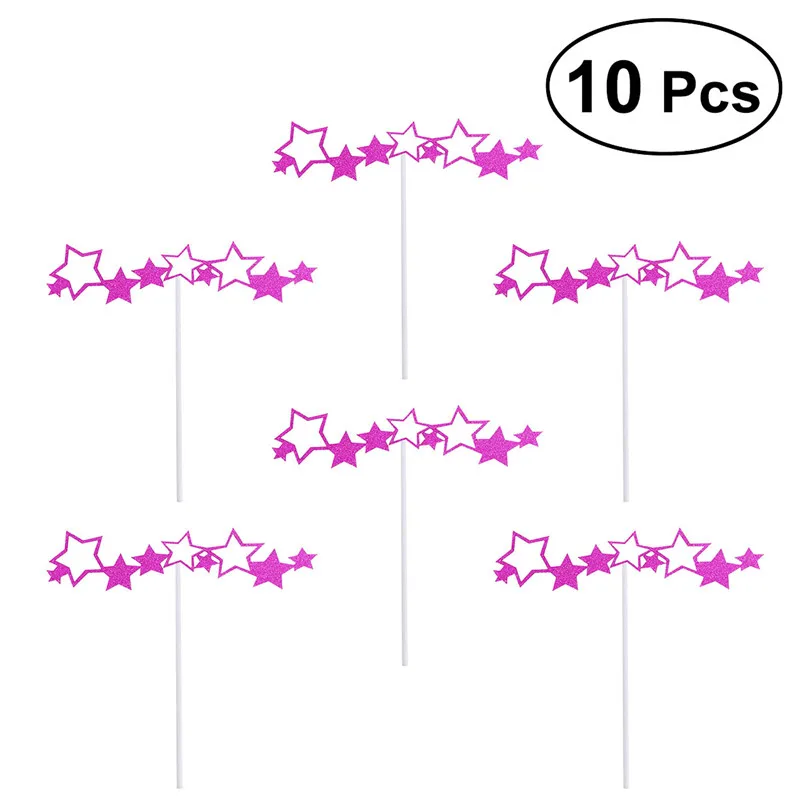 30 шт. мерцающие маленькие звезды вечерние украшения для дня рождения Блестящие Сердце Звезда Торт Топперы украшения для свадебного торта вечерние принадлежности - Цвет: as pic