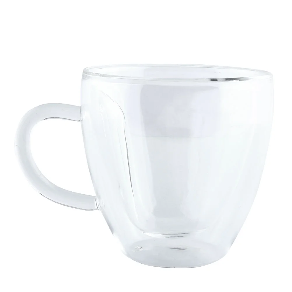 

240ml Heart Double Wall Layer Clear Transparent Glass Tea Cup Coffee Mug Happy Birthday Gift Drop shipping