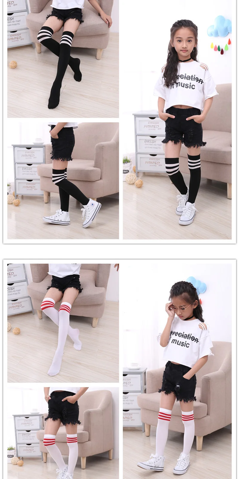 儿童袜子_六一儿童袜子-女童长筒袜-过膝宝宝-白色韩版---阿里巴巴_04