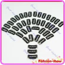 YAS 40 шт./лот черный зажим для наращивания волос парик утка 32 мм Pro