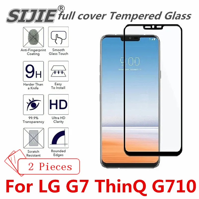 2 шт. полное покрытие из закаленного стекла для LG G7 ThinQ G710 подходит экрана Защитная