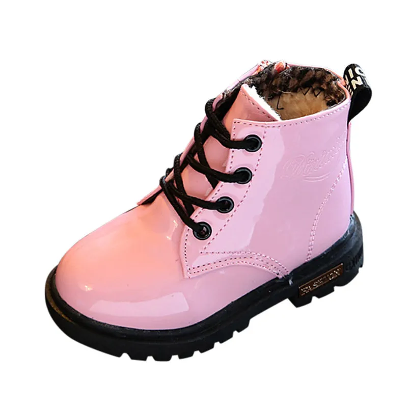 Детская обувь; Новинка года; сезон лето; модные детские кроссовки Martin для мальчиков и девочек; зимняя толстая зимняя повседневная обувь для малышей;#4M17 - Цвет: Розовый