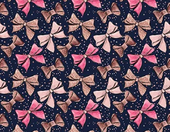 

Colorwonder Photography Background Pink Brown Golden Bows with Golden Powder 7x5ft Blue Vinyl Backdrop for Baby Shower Party