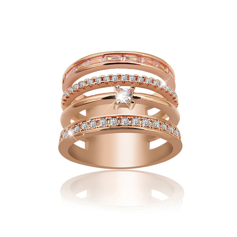

2018 fashion new ladies ring silver natural crystal zircon bride wedding zircon bijoux femme anillos rings for women jewelry