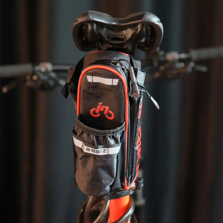 Clearance INBIKE Bike Bag Bicycle Saddle Tail Rear Seat Waterproof Storage Bags Bicycle Seat Pack Bike Repair Kit With Water Bottle Bag 4
