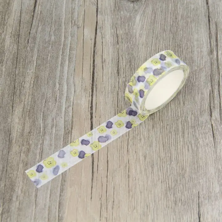 Pretty Yellow Small Flower Washi Paper Masking Tapes DIY Floral Tape