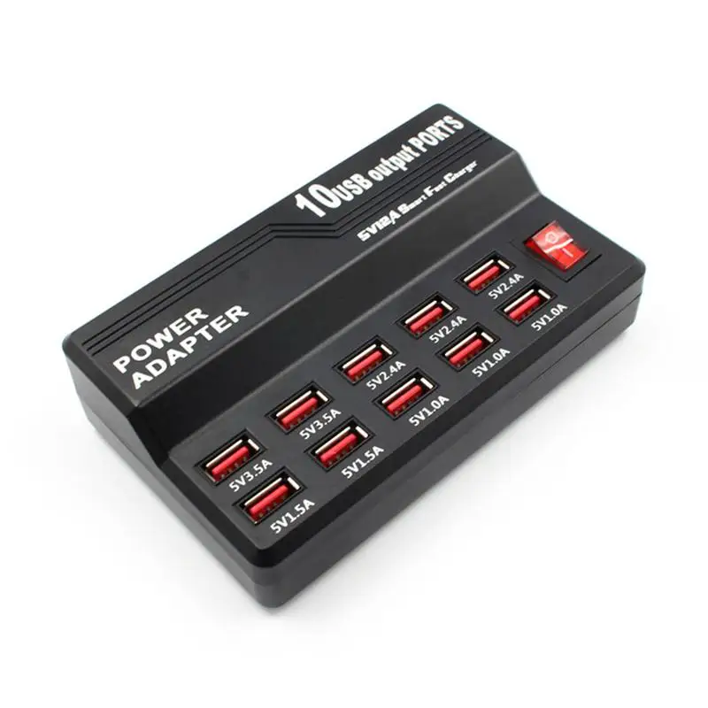 Скидка Быстрая зарядка USB HUB 10 12 Порты 12A Смарт зарядная станция USB Зарядное устройство для мобильных телефонов и планшетов цифровой Зарядное устрой...