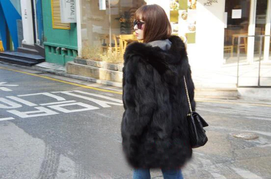 Natural Fur Parka Real Fur Coat For Women Raccoon Fur Coat Hood Jacket Thick Warm New Winter Female Overcoat tbsr597 hooded puffer jacket