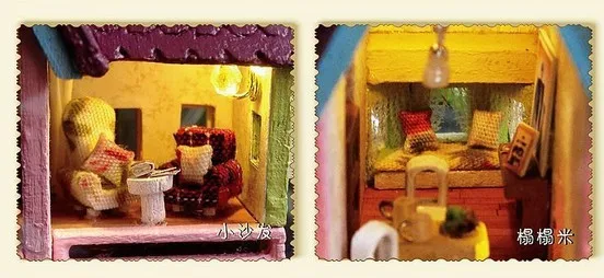 B006 самодельный стеклянный шар Кукольный дом Летающий Приключения деревянная модель дома Деревянный Кукольный миниатюрные игрушки комплект