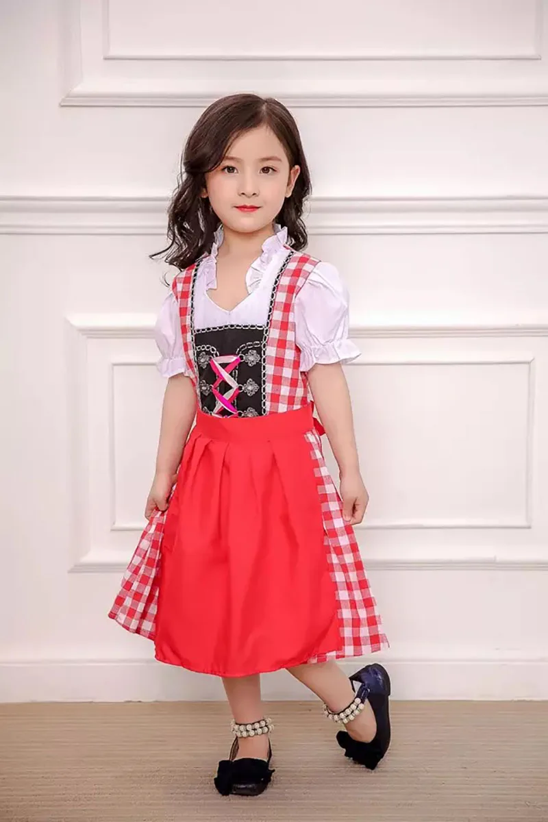 10593 du 3 pcs costumes robe robe Mini chemisier tablier Costumes Oktoberfest