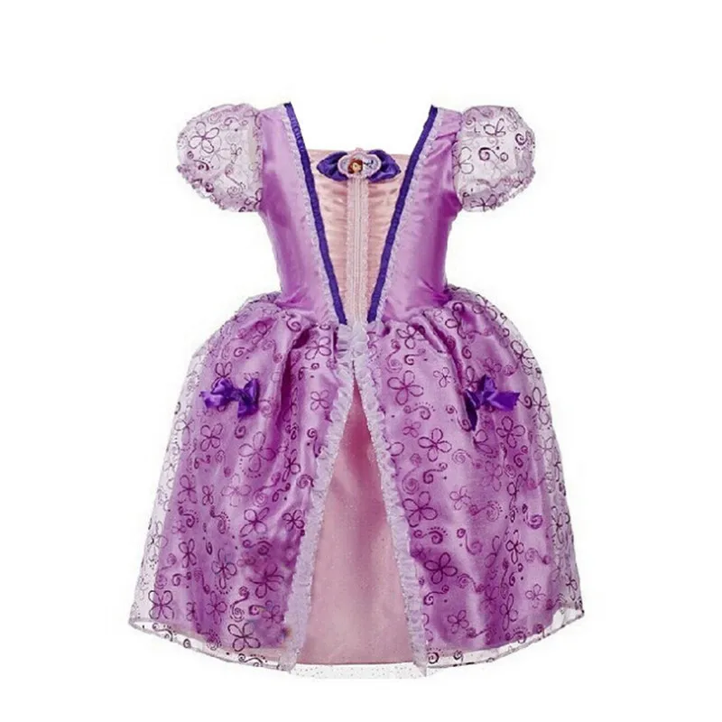 Новинка года, одежда для маленьких девочек возрастом от 3 до 10 лет карнавальный костюм принцессы платья Софии Детские платья для девочек, высокое качество