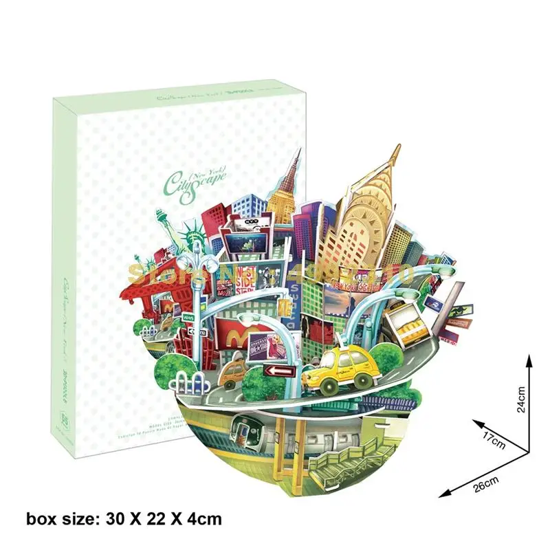 

55pcs city scape silhouette new york diy 3d paper puzzle model Toy