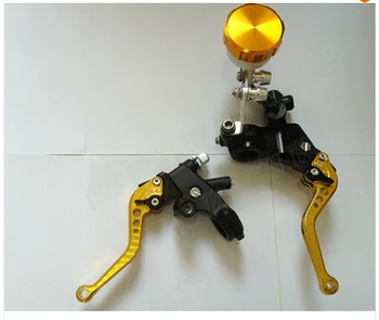 

Brake Clutch Master Cylinder Set Kit Reservoir Lever Universal 7/8" Handlebar 22MM Handle bar Gold