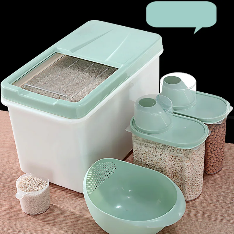 20/30/50 Catty Grain Rice Home Kitchen Clear Cover Storage Box Holder Organizer Case Flour Cereal Snacks Seal Container Boxes