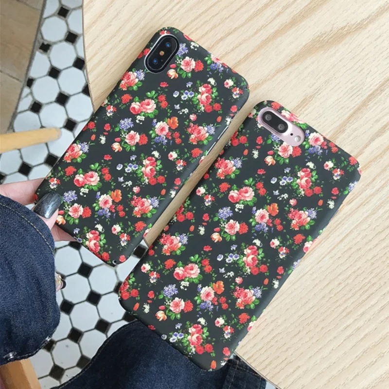 Vintage Flowers Phone Case For iphone X XS Case For iphone 6S 6 7 8 Plus Fashion Hard PC Back Cover Colorful Floral Cases Capa Vintage Flowers Phone Case For iphone X XS Case For iphone 6S 6 7 8 Plus Fashion Hard PC Back Cover Colorful Floral Cases Capa