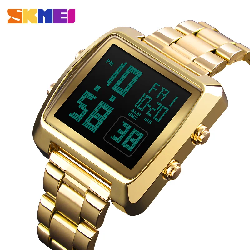 

Skmei 1369 Men stainless steel Watch Brand Sport Watch Electronic Digital Male Wristwatch Man 30M Waterproof Men's Watches